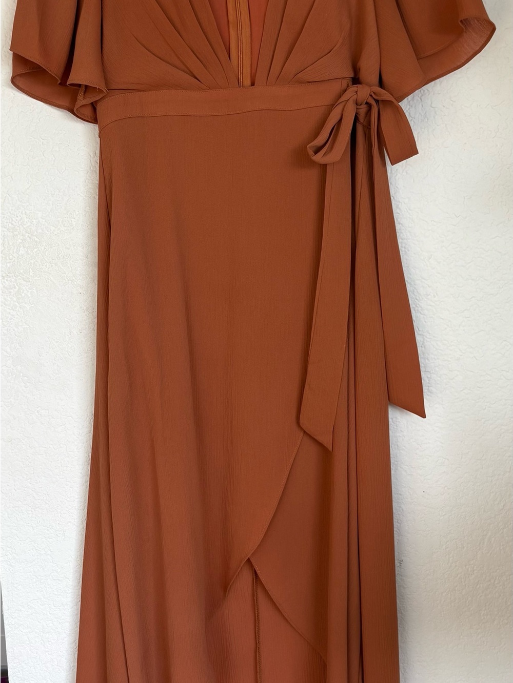 Rust Wrap Maxi Dress
